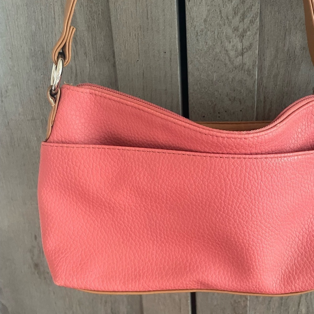 Stylish Pink and Tan Women's Bag - Picture 3 of 5
